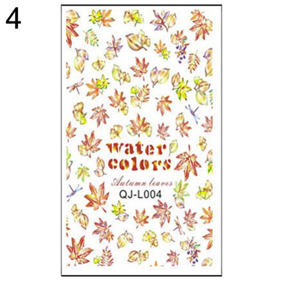 Maple Leaf Flower Butterfly Manikúra Nail Art Decal Samolepky Tipy Dekorace