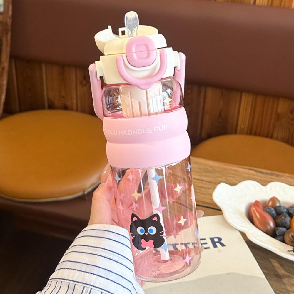 

Plastic Straw Water Bottle Double Drink Sippy Cup New Water Cup Gifts