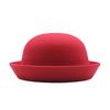 Outdoors Adult Children Flat-top Fedora Pure Color  Imitation Wool Jazz Hat Wide Brim L .adies ElegantRound Hat Bowler Hat
