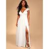 Foreign Trade Order Lu Fairy Pure White Lace Chiffon Elegant Large Skirt Formal Dress Backless Lace-up Jumpsuit Long Dress