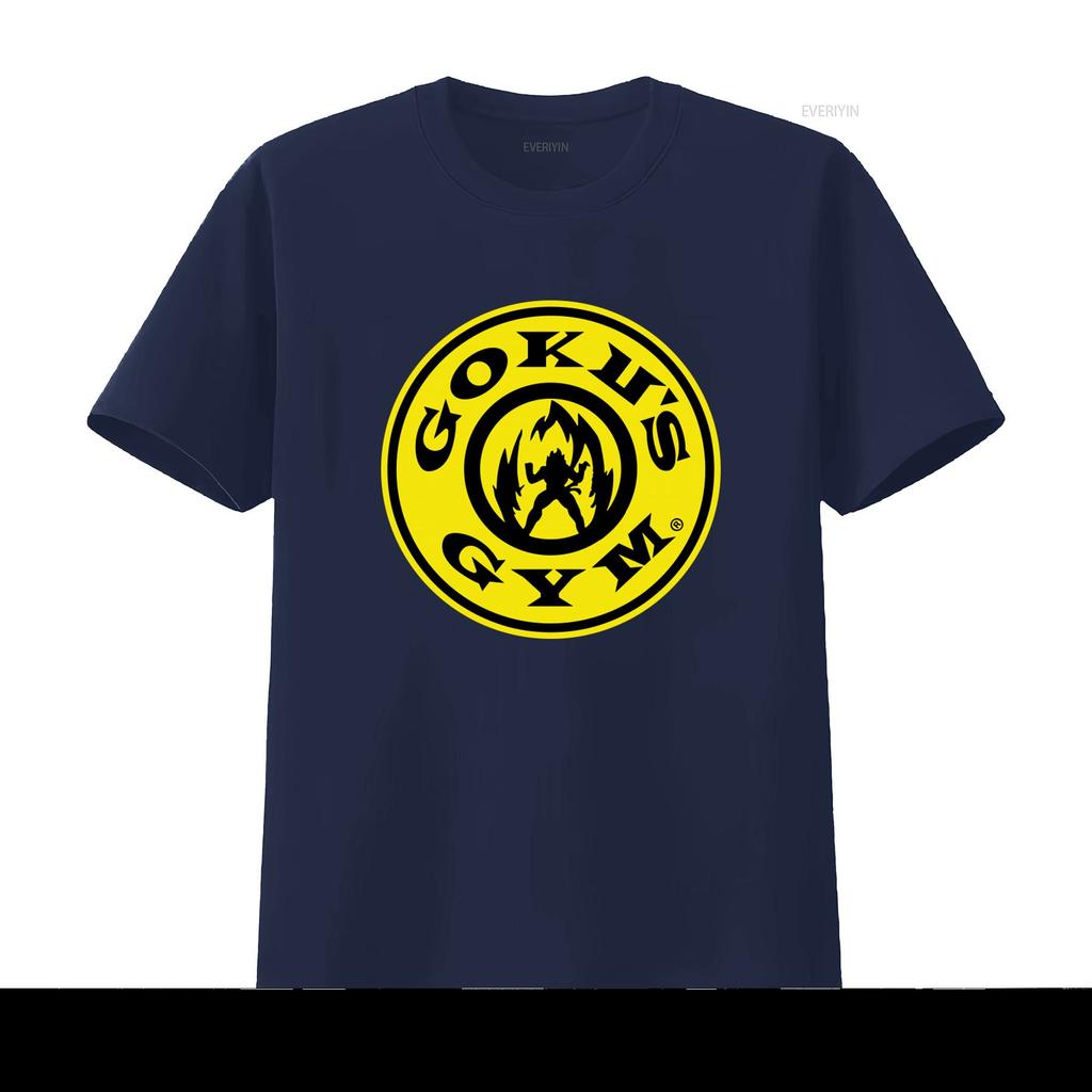 Gokus Gym Golds Inspires Workout T Shirt for Men Blue Size Large A2 Vintage Washed Versatile Fashion Graphic