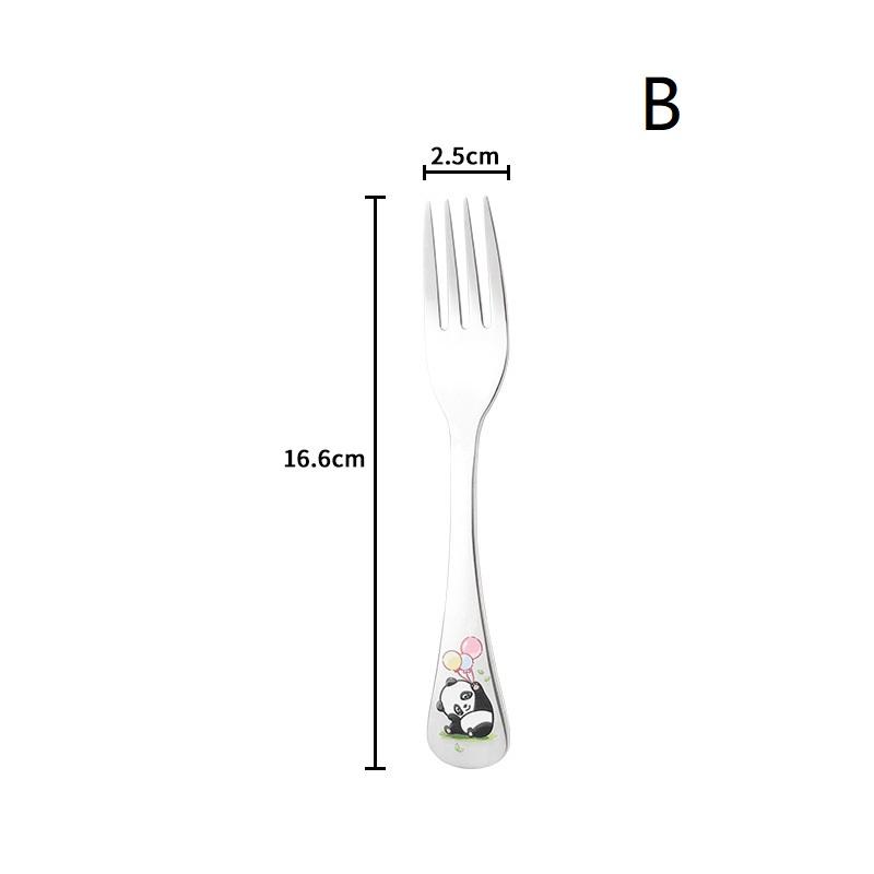 1/4Pcs Animal Cartoon Cute Fork Stainless Steel Children Spoon Fork Children Kids Cutlery Set Tableware Dinnerware Supplies Gift