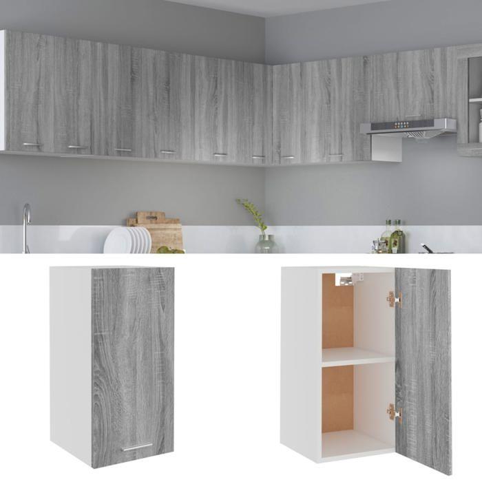 VidaXL Wall-mounted Cabinet "Lyon" Sonoma Grey 29.5 X 31 X 60 Cm Engineered Wood 826621