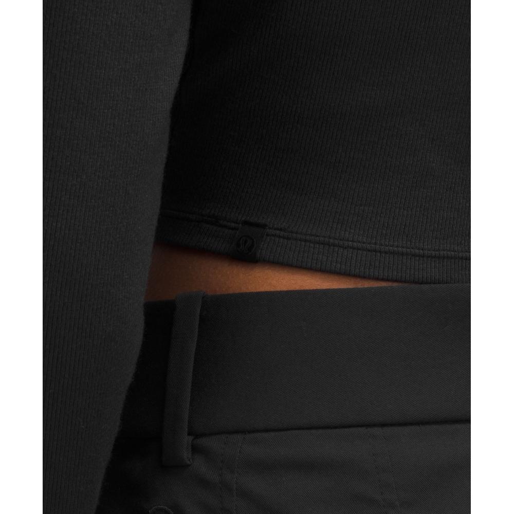 Lululemon Hold Tight Straight Hem Cropped Long Sleeve Shirt Black