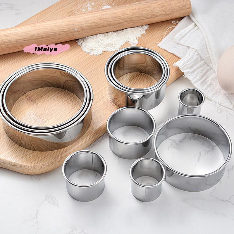 M-11 Stück Edelstahl-Ausstecher-Set runde Keksform Kreis Mousse-Form Kuchen-Dekorationswerkzeug Backform für DIY-Kuchen