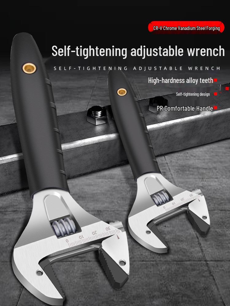 Multi-Functional Self-Tightening Ratchet Adjustable Wrench for Installation and Maintenance 8-inch Ratchet Self-tightening Wrench