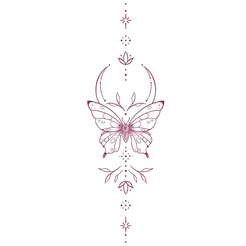 Advanced Sense Domineering Personality Thorn Totem Ribbon Sun Moon Stars Flower Lines Tattoo Sticker