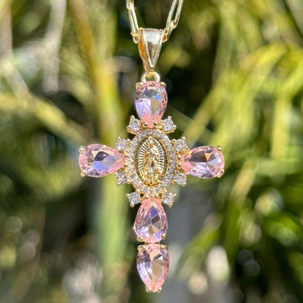 Party Accessories Zircon Cross Pendant Valentine's Day Gift Chain Choker New O Chain Necklace