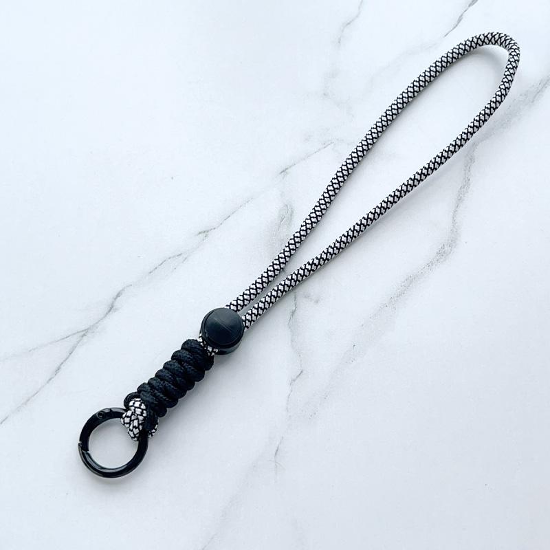 Wholesale Colorful Wristband Phone Strap, Fashionable Braided Nylon Keychain Phone Chain Wristband for Women Nylon черный белый