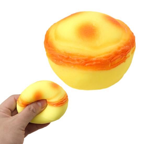 Simulation Egg Tart Squeeze Toy Slow Rising Egg Tart Stress Ball Toy Decompression Realistic Food Fidget Sensory Toy