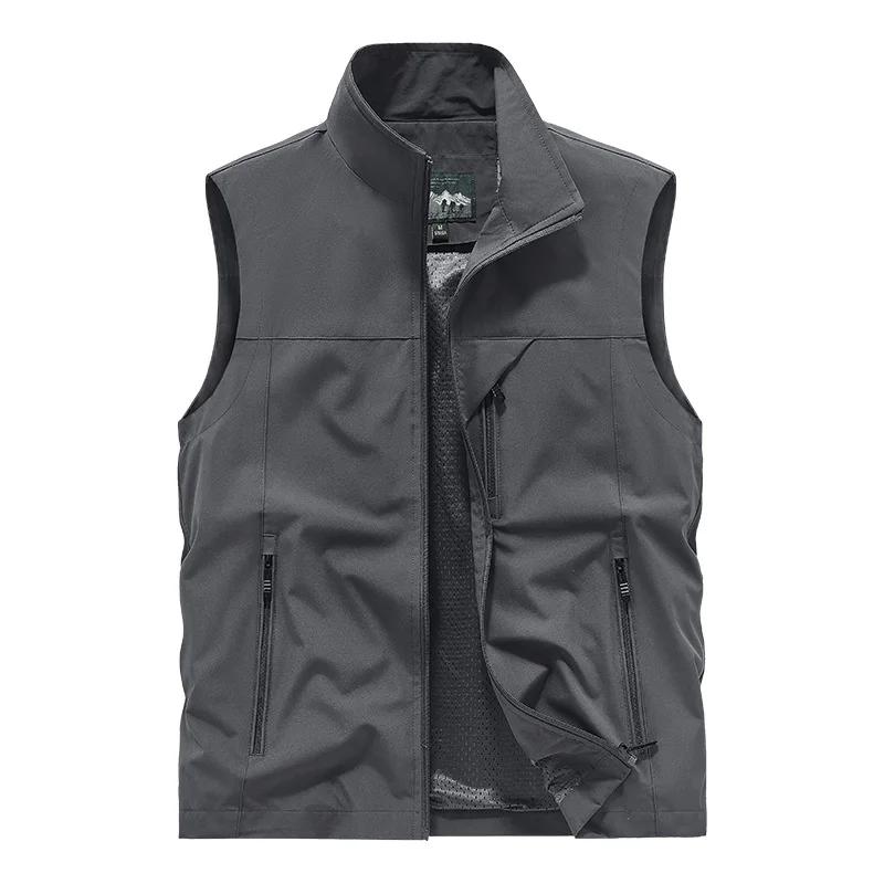 Мужские ветрозащитные жилеты большого размера Softshell, летний жилет, дышащий спортивный жилет на молнии S