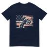 Dirt Bike American Flag Motocross Biker Vintage Usa TShirt Small Black