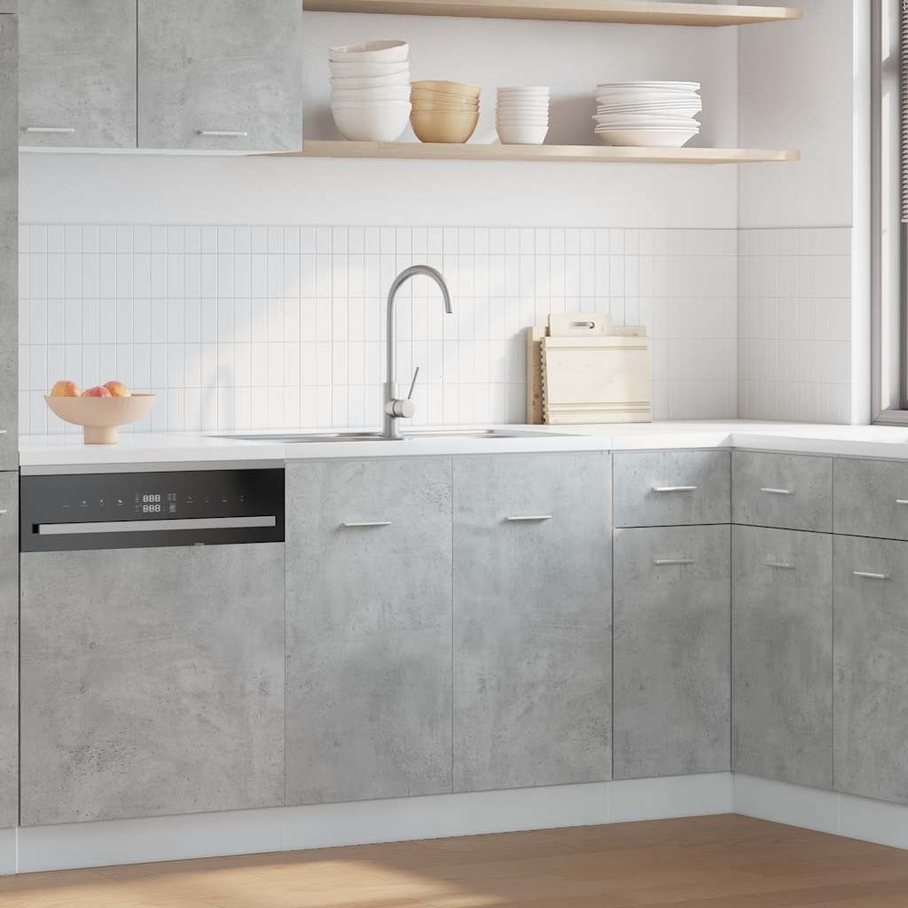 Lyon kitchen sink base cabinet in concrete gray 80x46x81.5 cm wood composite