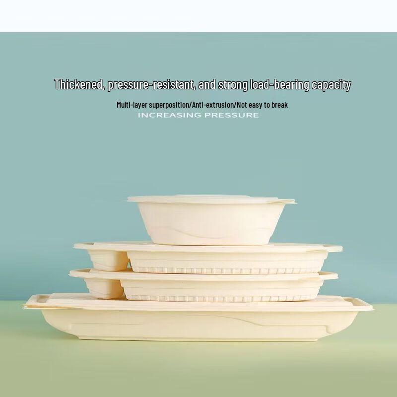 CHAHUA 380ml Disposable Degradable High-Lid Lunch Box