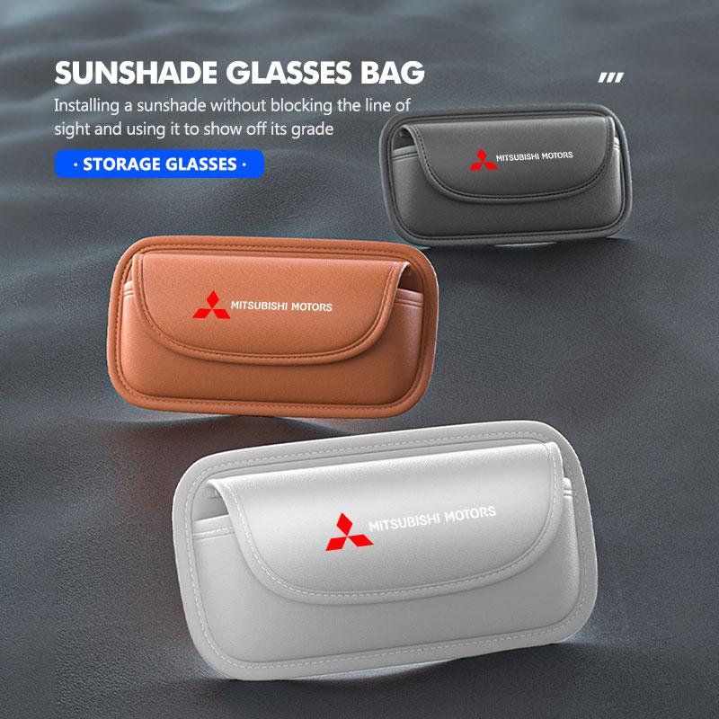 For Mitsubishi Car Sun Visor Glasses Case Sunglasses Holder Storage Box Outlander Lancer Cross Colt Xpander Mirage Attrage