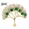 Statement Brooch Pin Wishing Tree Design Lapel Pin with Sparkling
