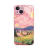 Explosive Gentle Powder Starry Night Oil Painting Mobile Phone Case Art iPhone13PROMAX Glass Protective Case