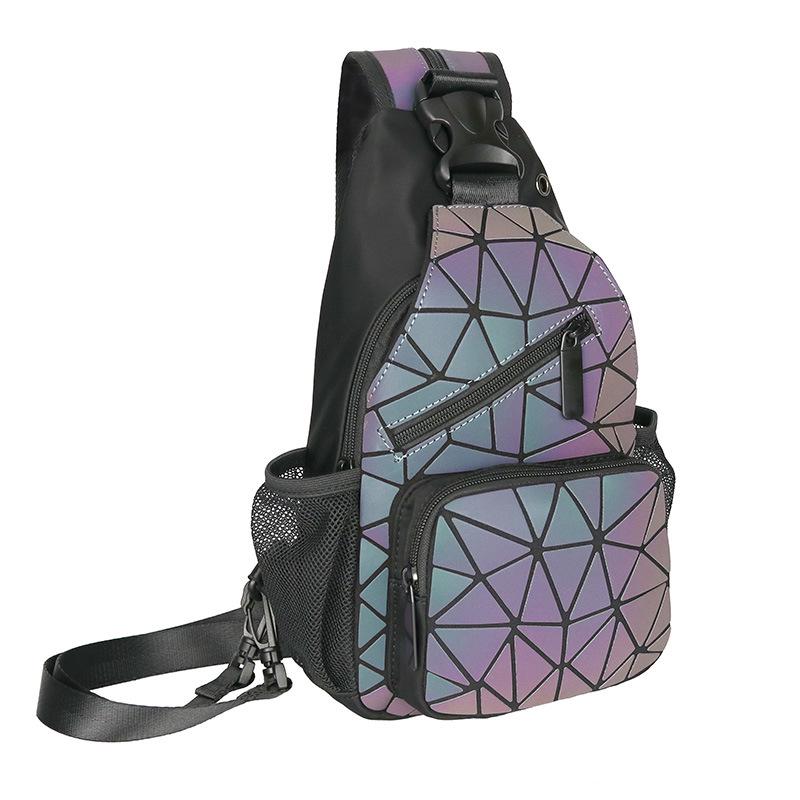 Vielseitiger Mini-Rucksack mit Diamantgittermuster: Multifunktionale Schulter-, Crossbody-, Hüft- und Brusttasche für High-School-Schülerinnen und Frauen.