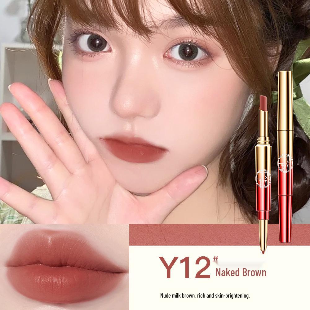 

Dual-Ended Long-Lasting Lipstick & Liner - Non-Stick, Fade-Resistant, Fine Tip.