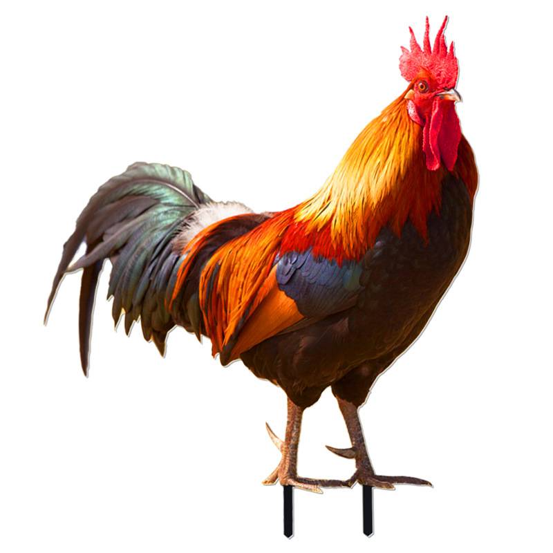 1pc Acrylic Simulation Rooster Card Outdoor Courtyard Insertion Garden Lawn Decoration Courtyard Style Decoration