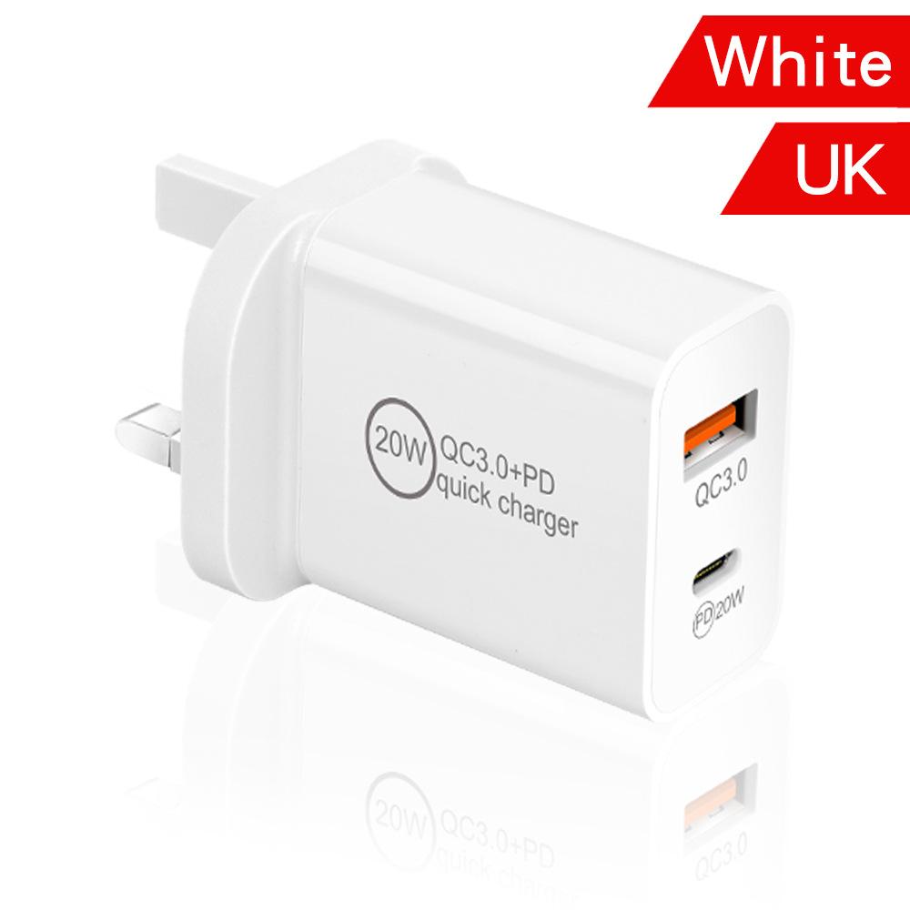 FONKEN Tipo cargador del paladio del USB 20W adaptador de C QC3.0 enchufe BRITÁNICO de carga rápida para el cargador rápido de la pared del viaje del teléfono
