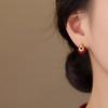 2025 Year of the Snake Red Heart Earrings, 925 Sterling Silver Festive Jewelry for Women.