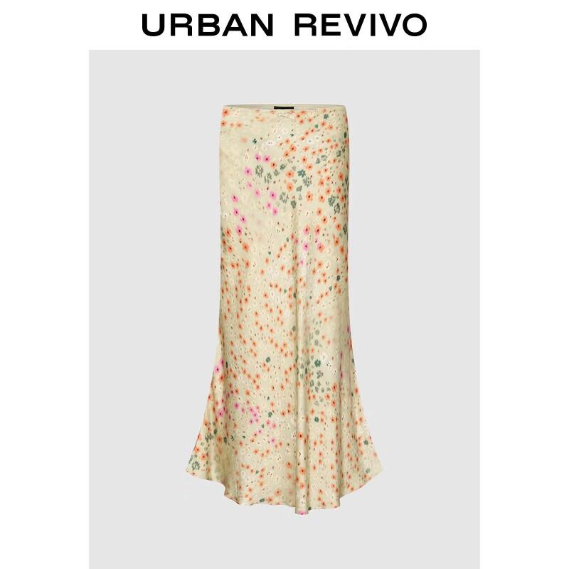 UR2026 Women s Floral Print Fishtail Skirt L
