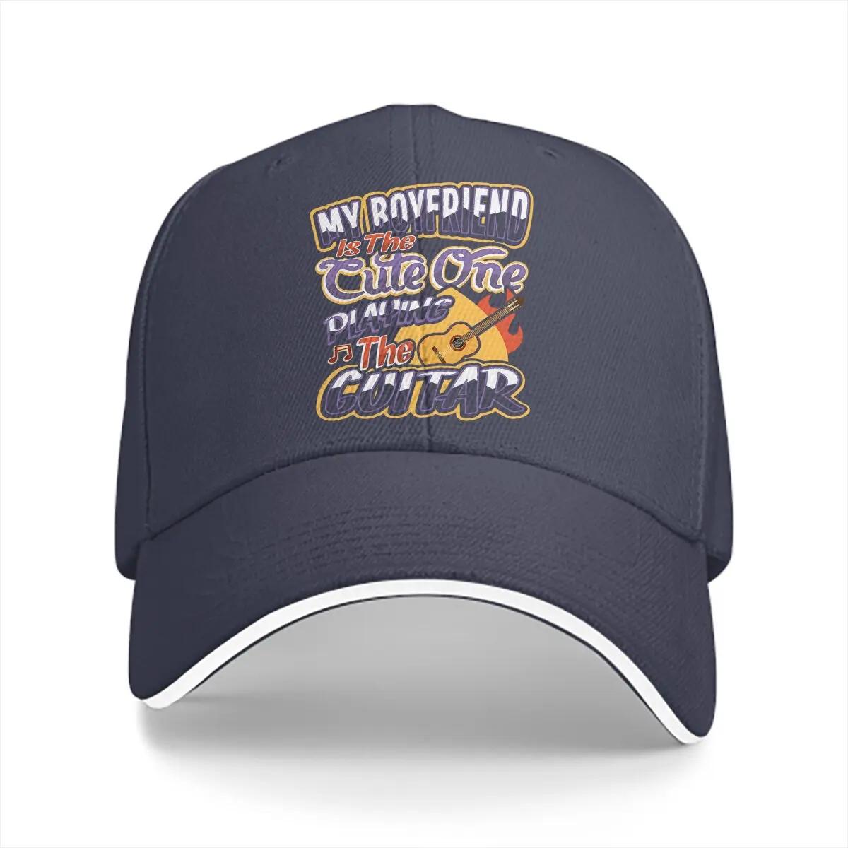 

Summer Cap Sun Visor My Boyfriend Is The Cute One Playing Hip Hop Caps Guitar Lover Peaked Hats One Size