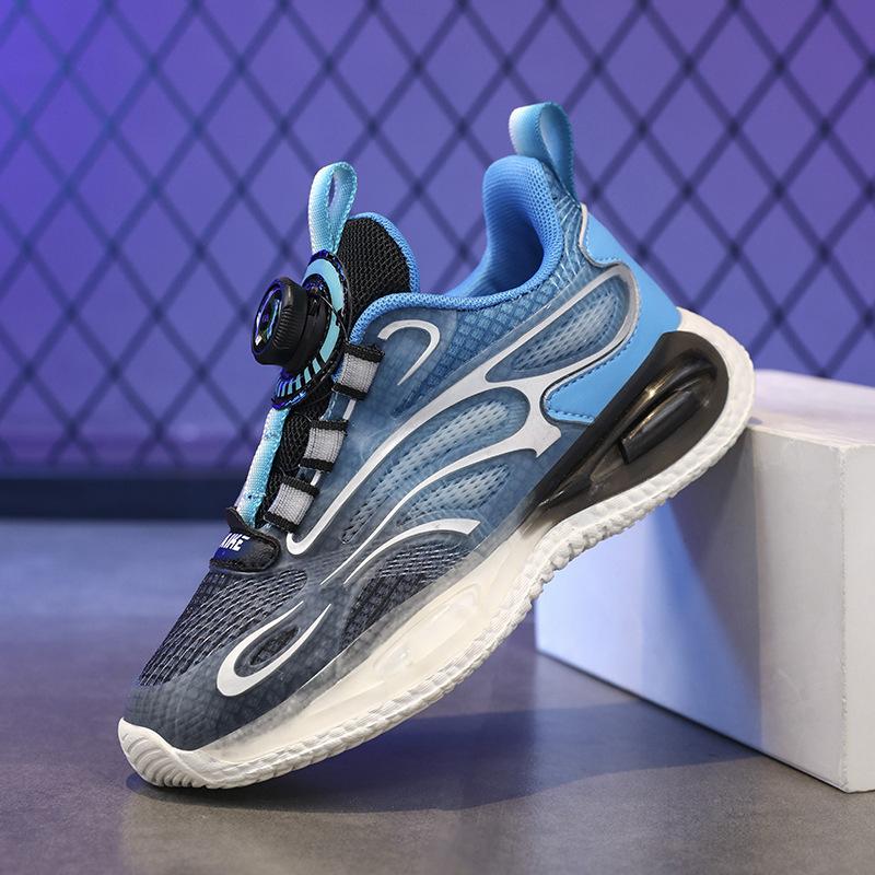 2025 Boys Explosive Rotary Buckle Autumn New Classmate Shoes Shoes Basketball Middle and Older Children's Sports Shoes Vibrant Youth