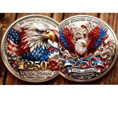 250th Anniversary Commemorative Coin United States Freedom Eagle Design Collectible Coin Limited Edition 1776-2026 Historical Souvenir