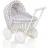 Sweet Baby Doll Stroller Woven White with Grey Bedding Set
