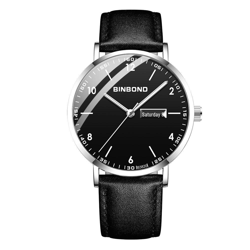 Men s Waterproof Ultra-Thin Quartz Watch - Automatic Mechanical, Trendy for Junior High Students