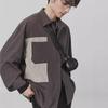 2024 Men's Casual Long-Sleeve Plaid Shirt, Korean-Style with Contrast Stitching for Spring and Autumn