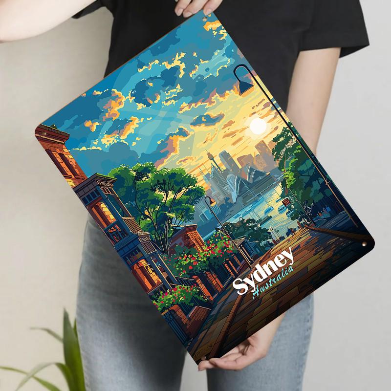 Sydney Australia Skyline Metal Wall Art Opera House Cityscape Decorative Painting for Home Decor 20x30cm（7.8x11.8inch）