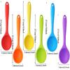 6 Pack 10.8'' Large Silicone Spoons, Heat Resistant Silicone Basting Spoons, Non-Stick Serving Spoon for Mixing, Buttering and Tasting