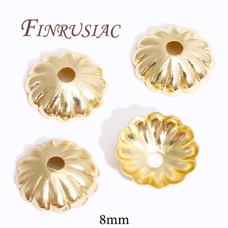 18K/14K Gold Plated Beads Cap For Jewelry Flower Bead Caps Jewelry Making Supplies Spacer Beads DIY Bracelets Accessories