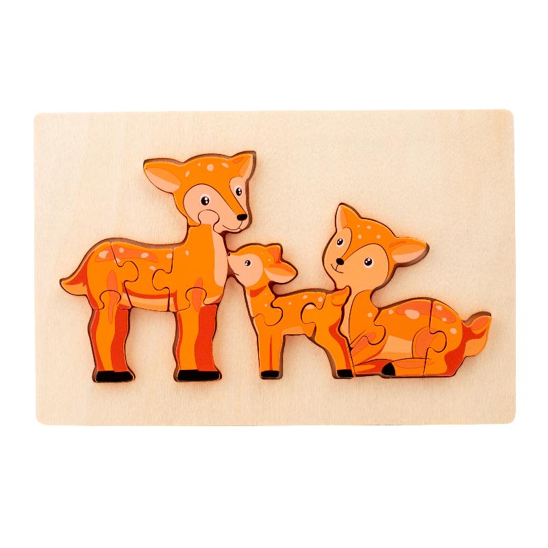 Wooden Educational Animal Jigsaw Puzzle Game Wooden animal parent-child puzzle Educational Animal Puzzle Baby Game