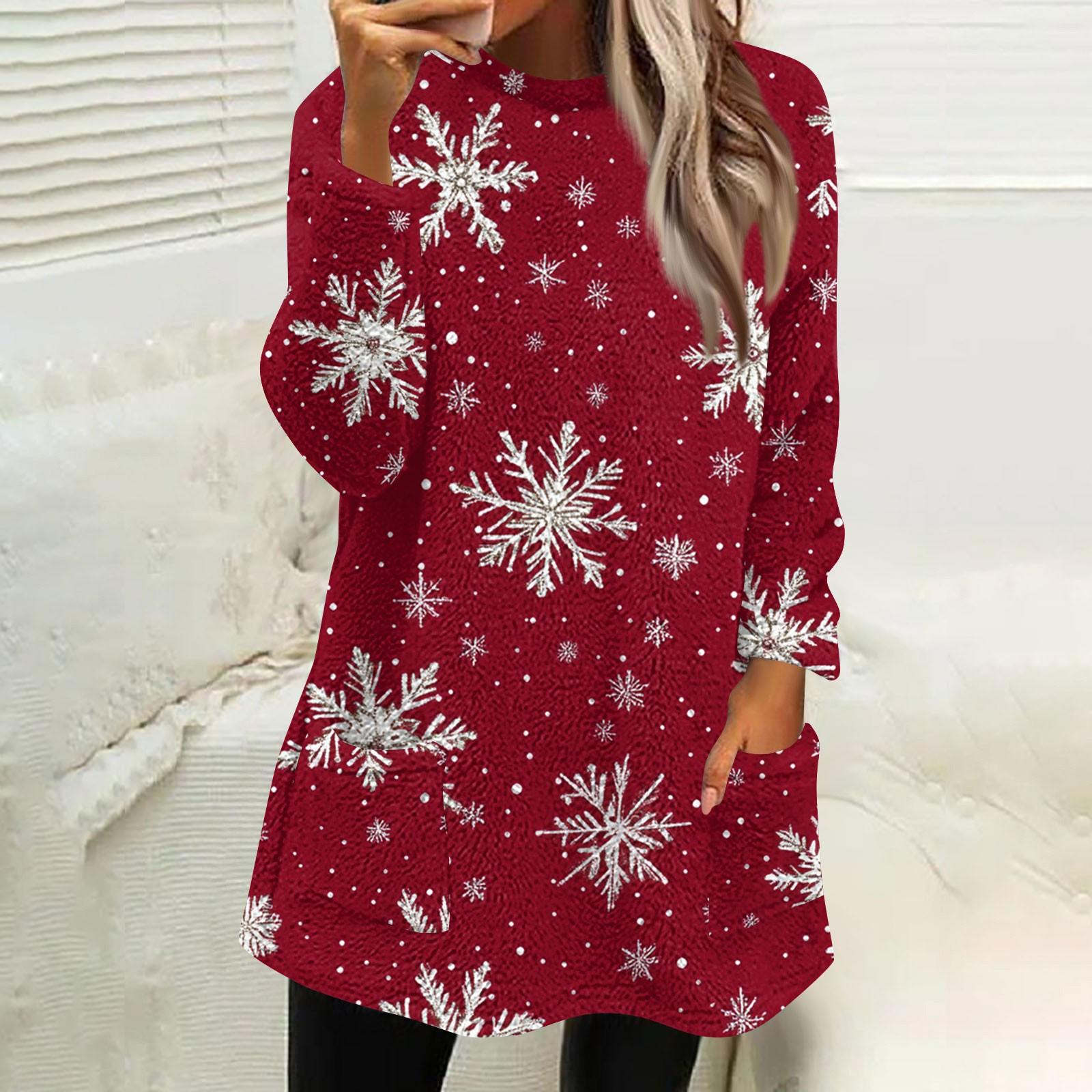 

Женская мода повседневная плюшевая толстовка с длинным рукавом с принтом и карманами S винный