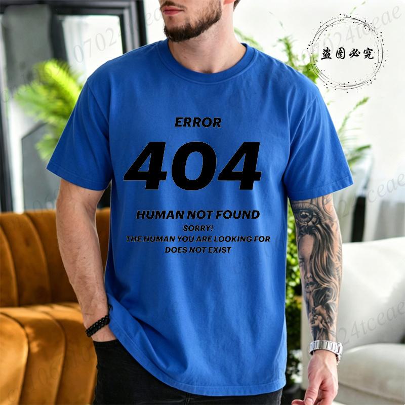 Errore 404 Huunisex Non Trovato Stampa Maglietta Per Unisex Manica Corta Tee Divertente Programmatore Geek Estate Casual Maglietta Top Unisex Unisex Regalo
