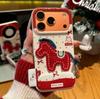 Red Pony Bracket Is Suitable for Apple 17 Mobile Phone Case 16promax Anti-drop 15Pro All-inclusive 13/14 Protective Case.