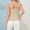 Women's New Summer Fashion Backless Top Off-Shoulder Vest Ribbed Knit Sleeveless Top