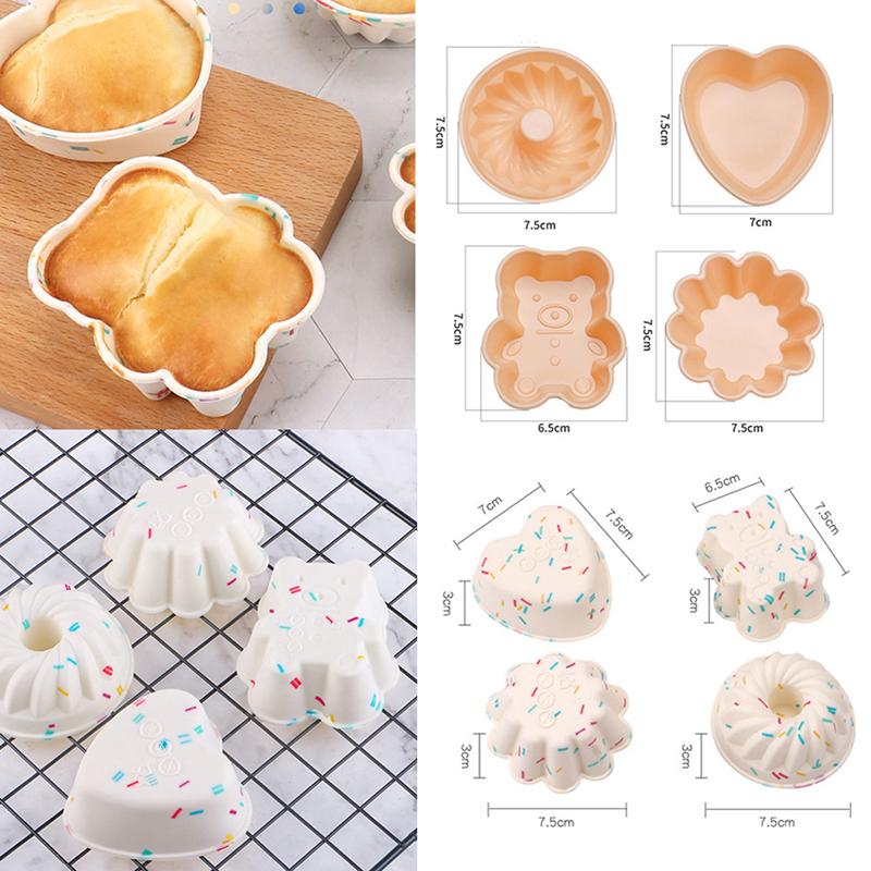 4Pcs Cupcake Silicone Molds Cup Cake Diy Decorating Bakeware Baking Tools