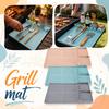 BBQ Grill Side Shelf Tool Holder Mat with Multiple Compartments and Raised Ridges for Outdoor Cooking and Barbecue Accessories Organization