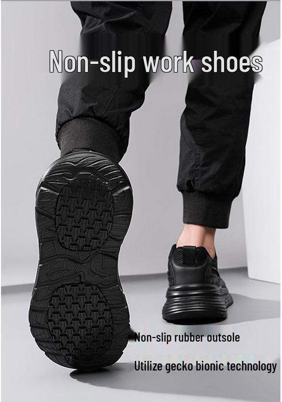 Waterproof Oil-Proof Non-Slip Chef Shoes Men's Work Shoes Slip-On Safety Shoes Anti-Odor Wear-Resistant EVA