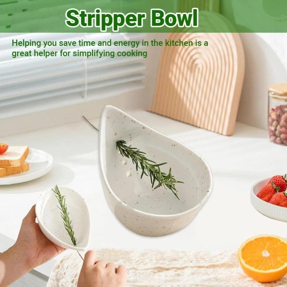 resin Vanilla Stripper Bowl Root Removal 5 Holes Vegetables Stripping Tool Time-Saving Separating Leaves Tool Cooking Accessory