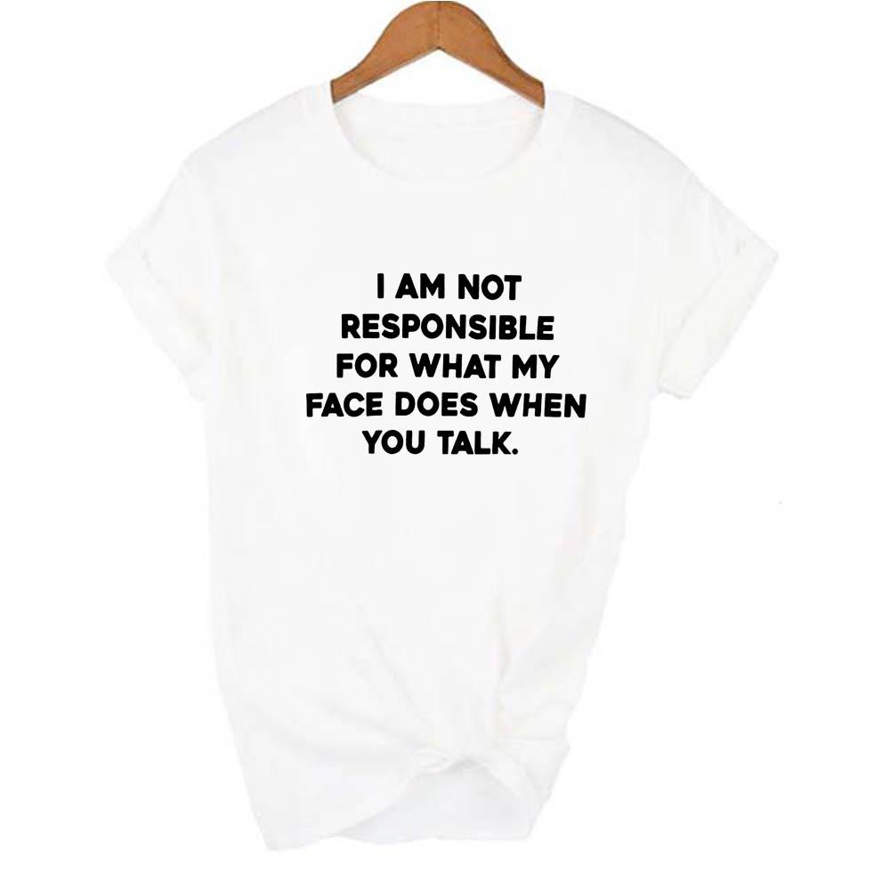 I Am Not Responsible For What My Face Does When You Talk Women Shirts Aesthetic Pink