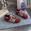 Soft Leather Version~ Double Shoelace Color Matching Retro Fashion Versatile 2025 Autumn New Soft-soled Casual Sports Moral Training Shoes