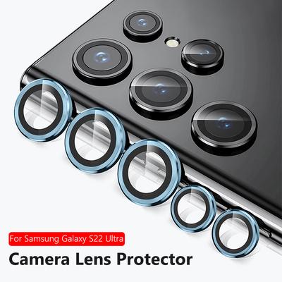 Rear Camera Lens Protectors Metal Frame Ring For Samsung Galaxy S22 Ultra 5G S 22 Ultra S22Ultra Tempered Glass Back Lens Cover