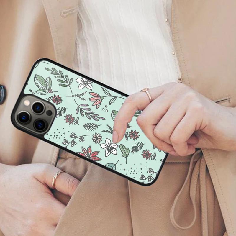 Floral Theme Pattern Back Magnetic Phone Case For APPLE iPhone 17 Air 16 14 13 12 Pro Max 15 Plus Charge With MagSafe Cover