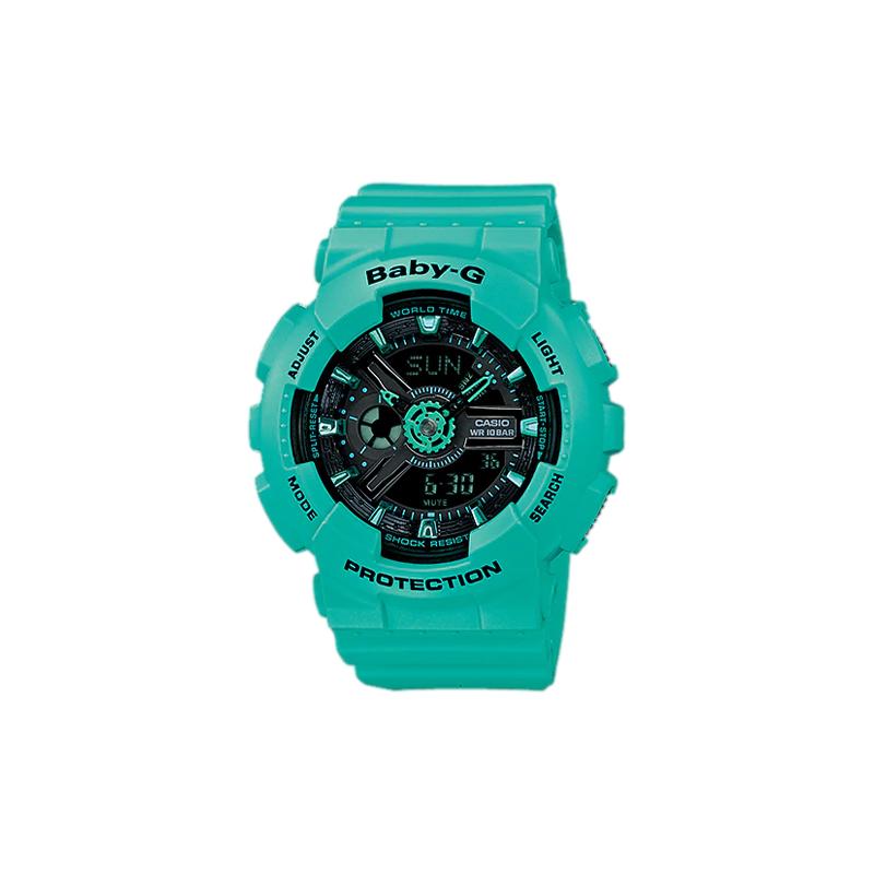 

Casio BABY-G Theme Series Dial Street Fluorescent Contrast Color Dual Display Multifunctional Quartz Movement Resin Strap Japanese and BA-111-3A чёрный
